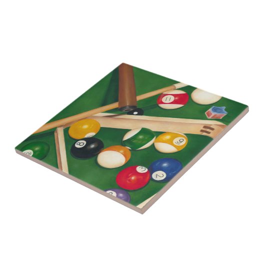 玉とチョークが生き生きとしたビリヤード台 タイル (側面)