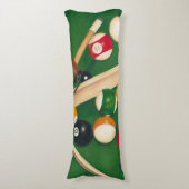 玉とチョークが生き生きとしたビリヤード台 ボディピロー (正面縦)