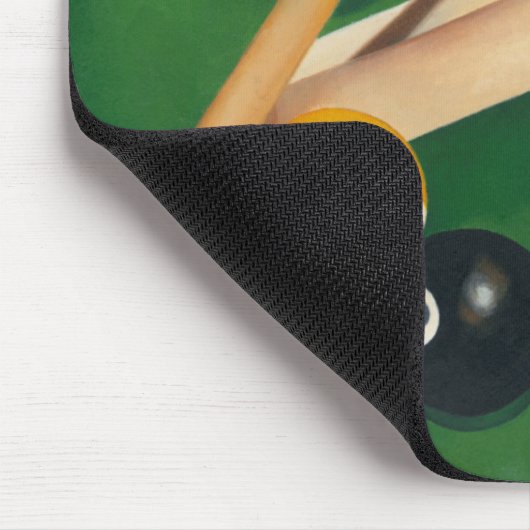 玉とチョークが生き生きとしたビリヤード台 マウスパッド (コーナー)