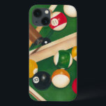 玉とチョークが生き生きとしたビリヤード台 iPhone 13ケース<br><div class="desc">ジェニファー・ゴルdbergerによる絵画この見事なビリヤードのテーブルで彼らを捕まえなさい。ボールは新しく見えて、無垢に見え、チョークは既にキュースティックに適用されている。これつるは家に持ち込み、友達やプールのゲームを楽しむ愛する人に贈る！</div>