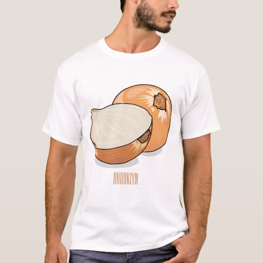 玉ねぎの漫画イラスト Tシャツ (正面)