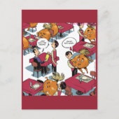 玉ねぎを持ってグルメをおもしろい頼む ポストカード (正面)