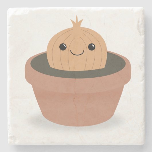 玉ねぎキャラクター ストーンコースター (正面)