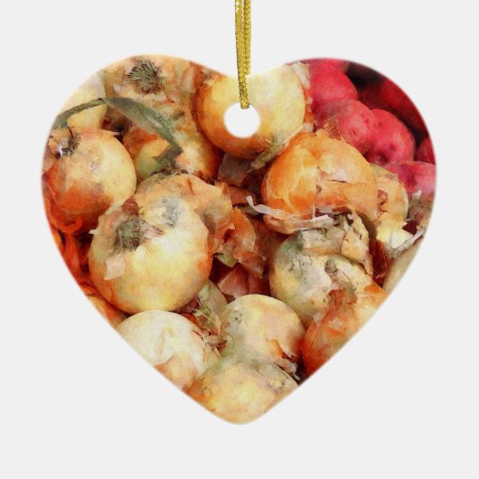 玉ねぎクローズアップ セラミックオーナメント (正面)