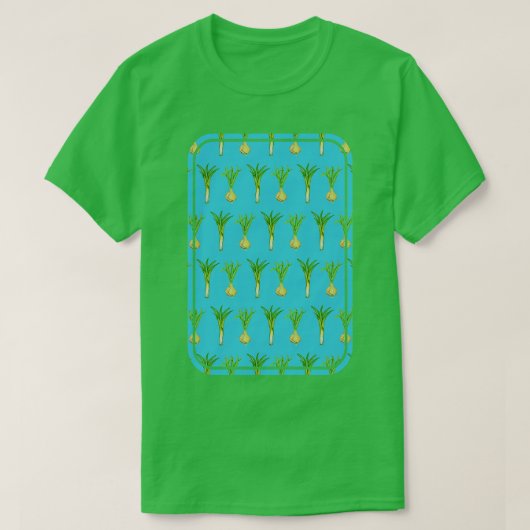 玉ねぎネギ模様 Tシャツ (デザイン正面)