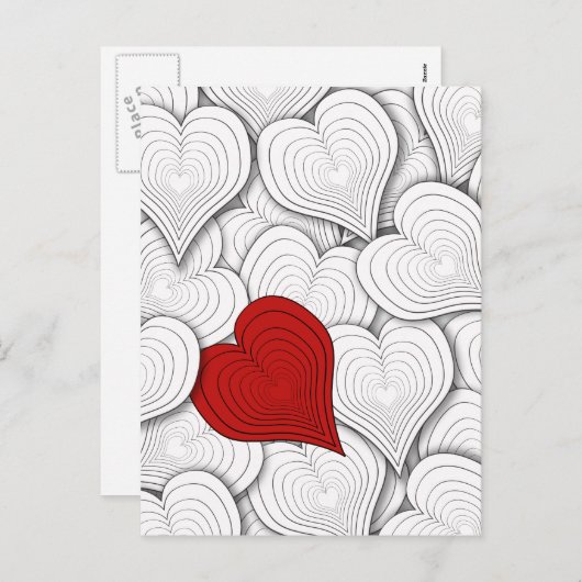 玉ねぎハートバレンタインイラストレーション シーズンポストカード (正面/裏面)