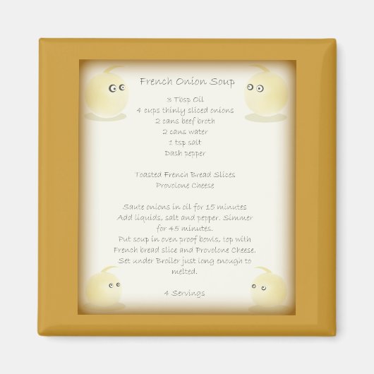 玉ねぎフランスの汁レシピ磁石 マグネット (正面)