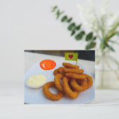 玉ねぎリングや輪マヨネーズとトマト ポストカード (スタンド正面)