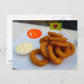 玉ねぎリングや輪マヨネーズとトマト ポストカード (正面/裏面)