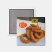 玉ねぎリングや輪マヨネーズとトマト マグネット (正面/裏面)