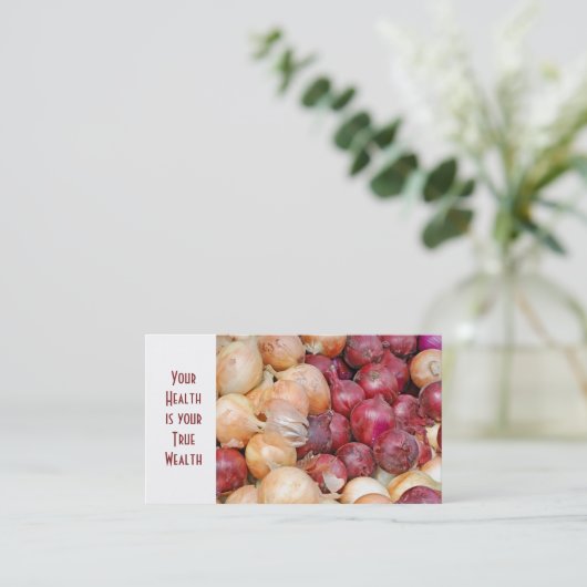 玉ねぎ赤と白束 名刺 (スタンド正面)