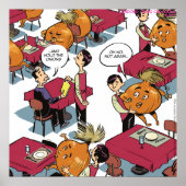 玉ねぎ食品サービスおもしろいの漫画のポスターを持つ ポスター (正面)