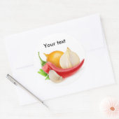 玉ねぎ、コショウ、ニンニク ラウンドシール (封筒)