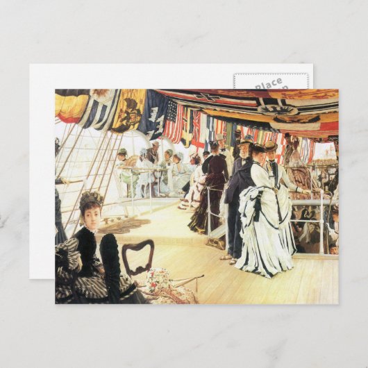 『玉を載せて』（たまをのせて、仏: Ball on board ）、ジェームズ・ティッソによる ポストカード (正面/裏面)