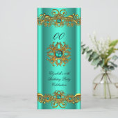 玉エレガントグリーンジュエル金ゴールド誕生日パーティー2 招待状 (スタンド正面)