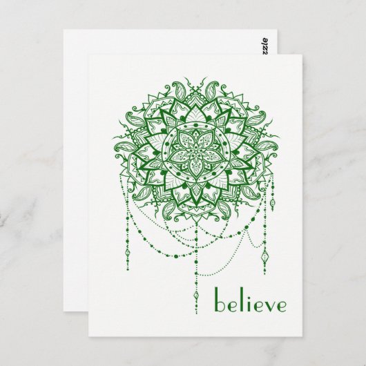 玉エレガント飾り禅マンダラ信じ" ポストカード (正面/裏面)