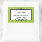 玉グリーン錬鉄のフレームの町の抱き枕 長方形シール (バッグ)