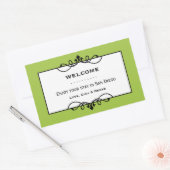 玉グリーン錬鉄のフレームの町の抱き枕 長方形シール (封筒)