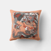 玉ドラゴンと金ゴールド遊フェニックスと真珠 クッション (裏面)