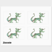 玉ドラゴンステッカー 長方形シール (シート)