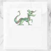 玉ドラゴンステッカー 長方形シール (バッグ)