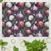 玉モダンねぎ模様 キッチンタオル (折り畳み)