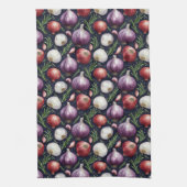 玉モダンねぎ模様 キッチンタオル (縦)