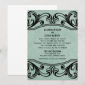 玉ヴィンテージ渦巻き結婚招待 招待状 (正面/裏面)