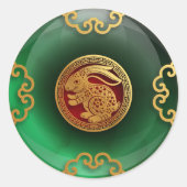 玉中国のうさぎの新年 ラウンドシール (正面)