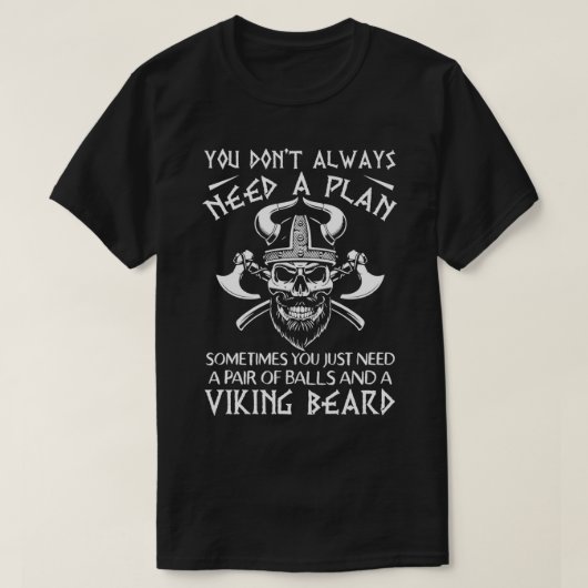 玉及び髭バイキングクラシックTシャツ Tシャツ (デザイン正面)