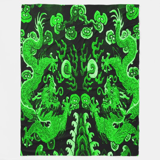 玉帝ドラゴン フリースブランケット (正面)