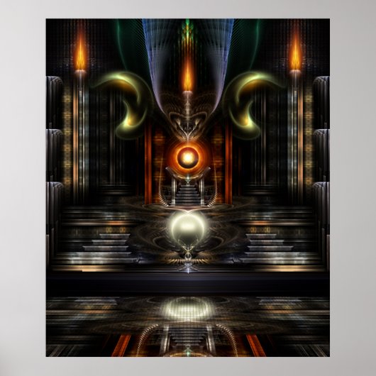 玉座の間フラクタルアートウォールポスター ポスター (正面)