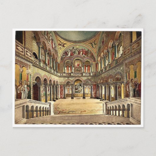 玉座の間、ノイシュヴァンシュタイン城、オーバーバイエルン、 ポストカード (正面)