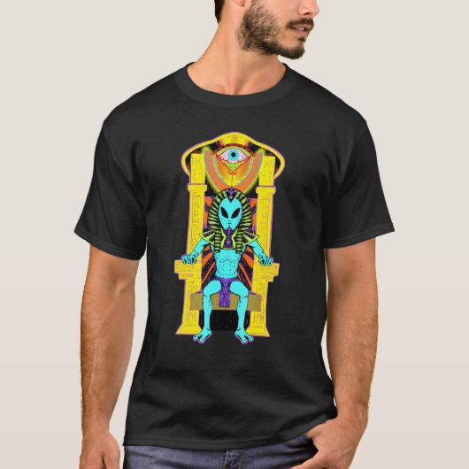 玉座の青い宇宙人 Tシャツ (正面)