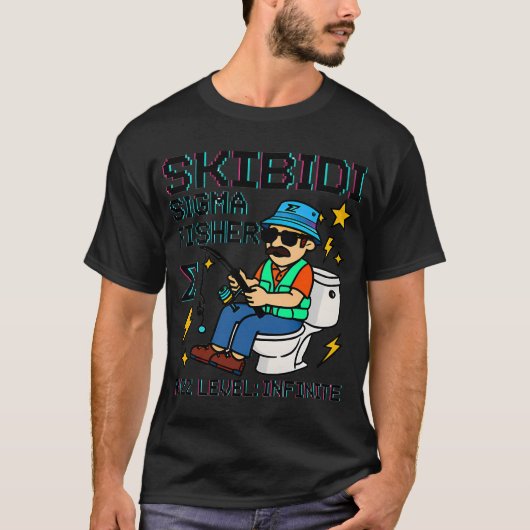 玉座のSkibidi シグマ フィッシャーマン Tシャツ (正面)