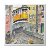 玉石のリスボンのタイル05の波 タイル (正面)