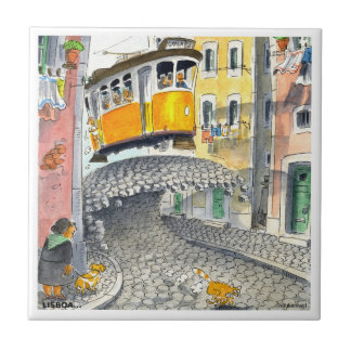 玉石のリスボンのタイル05の波 タイル