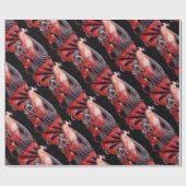 玉石エレガント入り赤孔雀 ラッピングペーパー (フラット)