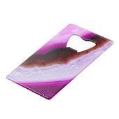 玉石系紫アゲート（石英） クレジットカード栓抜き (正面アングル)