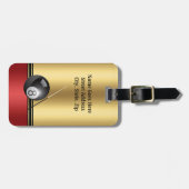 玉突きの玉とキューのパーソナラエレガントイズ ラゲッジタグ (正面横)