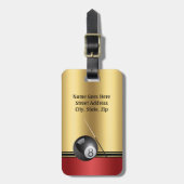 玉突きの玉とキューのパーソナラエレガントイズ ラゲッジタグ (正面縦)