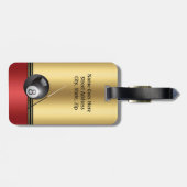 玉突きの玉とキューのパーソナラエレガントイズ ラゲッジタグ (裏面横)