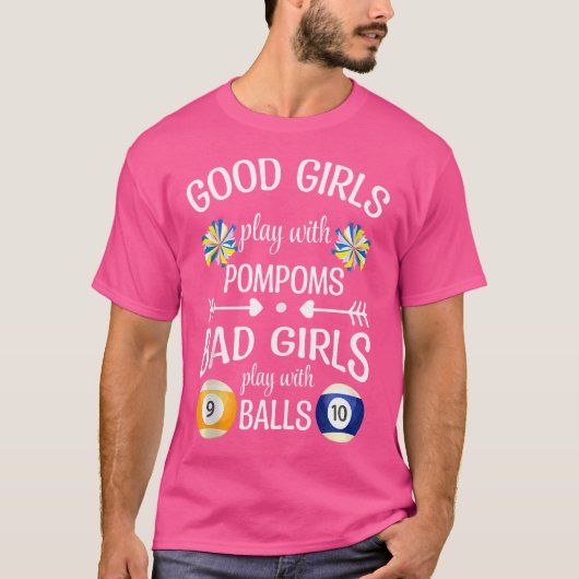 玉突きビリヤー遊ドビリヤードの悪い女の子 Tシャツ (正面)