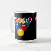 玉突の玉: ビリヤード: コーヒー・マグ: 玉突の玉 コーヒーマグカップ (正面左)