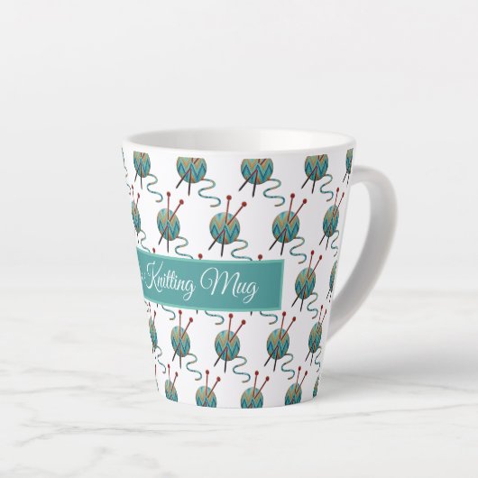 玉糸の編み物パーソナライズされたマグ カフェラテマグ (右アングル)