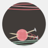 玉糸編み物包装ギフトステッキ ラウンドシール (正面)