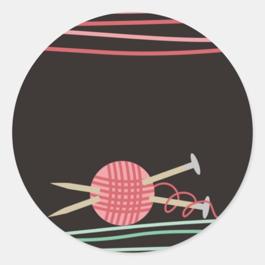 玉糸編み物包装ギフトステッキ ラウンドシール (正面)