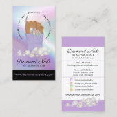 玉虫ダイヤモンドネイルサロン爪、 ネイルテックアーティストバス 名刺 (正面/裏面)