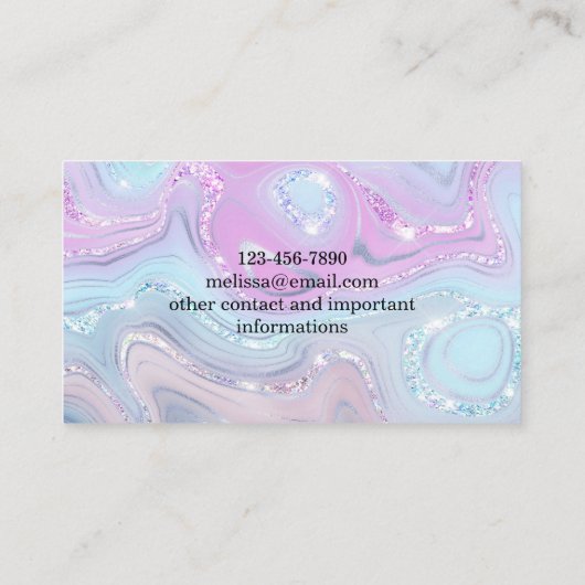 玉虫ホログラフィック大理石ファッション 名刺 (裏面)