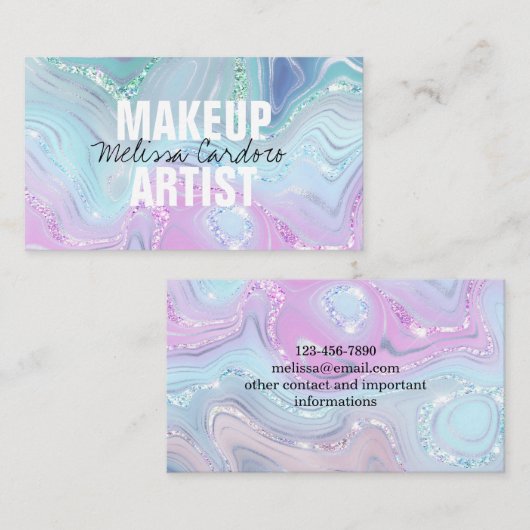 玉虫ホログラフィック大理石ファッション 名刺 (正面/裏面)